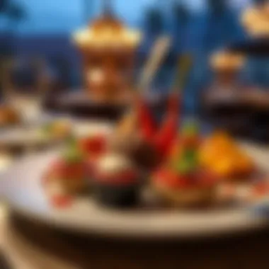 A plate of exquisite culinary offerings inspired by the treasure hunting theme.