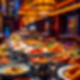 Lavish buffet spread with an array of dishes