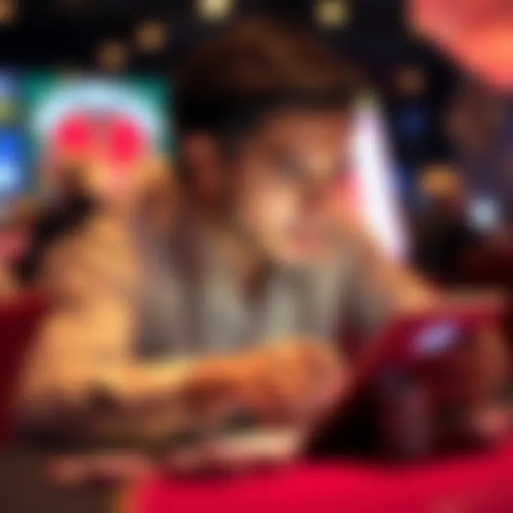 Analyzing Gambling Odds A person analyzing gambling odds on a digital device