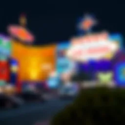 An illuminated view of a famous Las Vegas casino at night