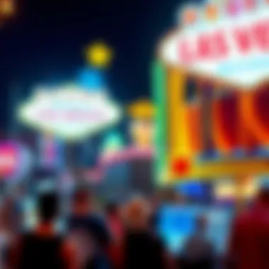 Las Vegas Nightlife and Entertainment A vibrant scene of Las Vegas nightlife with crowds and entertainment