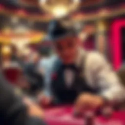 Blackjack dealer engaged in gameplay