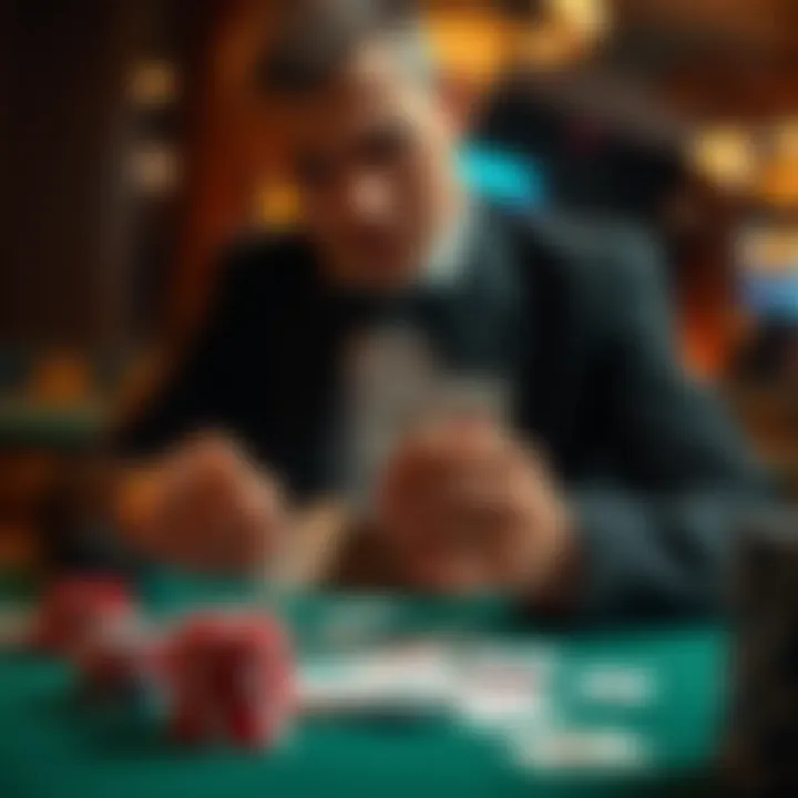 Dealer demonstrating card shuffling techniques