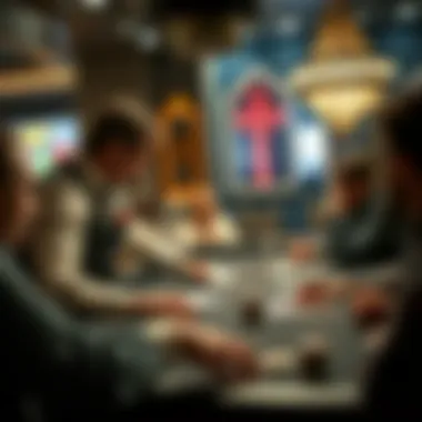 Dealer interacting with players at the table