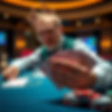 Strategic Card Management in Blackjack Dealer displaying strategic card management