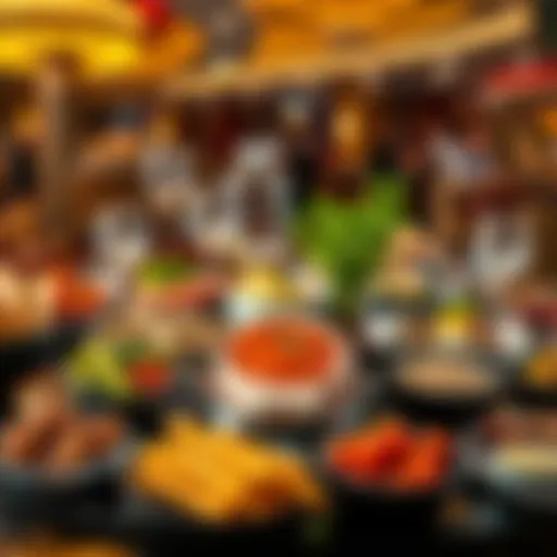 A lavish buffet spread showcasing diverse culinary themes
