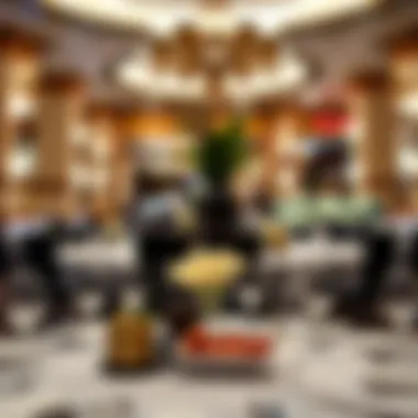 Elegant dining setup at an MGM buffet restaurant