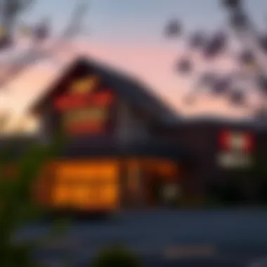 Exterior view of Mount Airy Casino at dusk