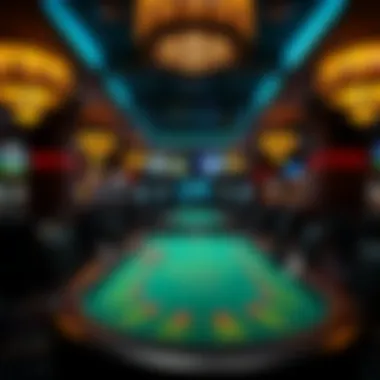 Luxurious gaming tables in an upscale casino