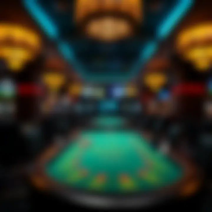 Luxurious gaming tables in an upscale casino