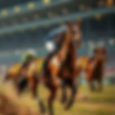 A racehorse in motion during a competition