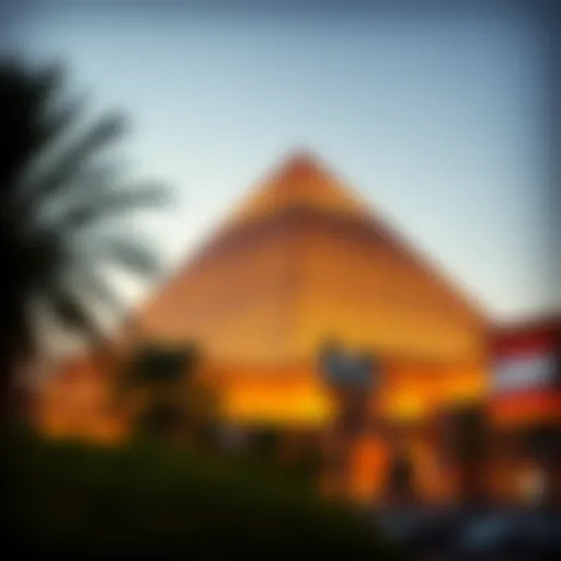 Luxor hotel exterior showcasing its iconic pyramid structure