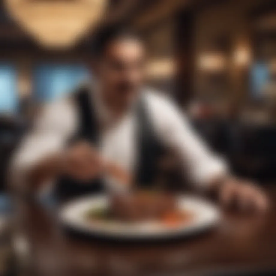 Elegant steak presentation at Salt Bae's restaurant