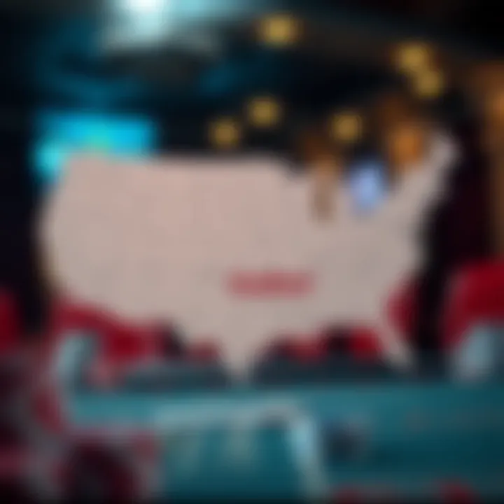 Map of United States highlighting states with FanDuel betting