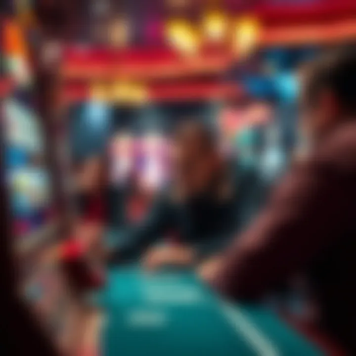 An engaging player strategy session around a slot machine