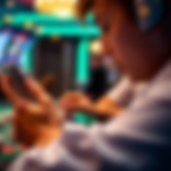 User Engagement in Mobile Applications A close-up of a user engaging with a mobile app interface