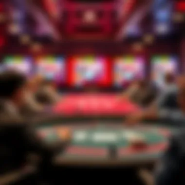 Multiplayer Texas Hold'em Experience A digital display of multiplayer Texas Hold'em games in progress