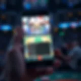 Engaging Betting App Interface A smartphone displaying a betting app interface during a college basketball game