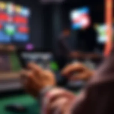 A user interacting with a betting application on a tablet