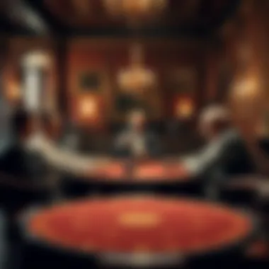 A vintage photograph showcasing a historic poker game in a classic setting.