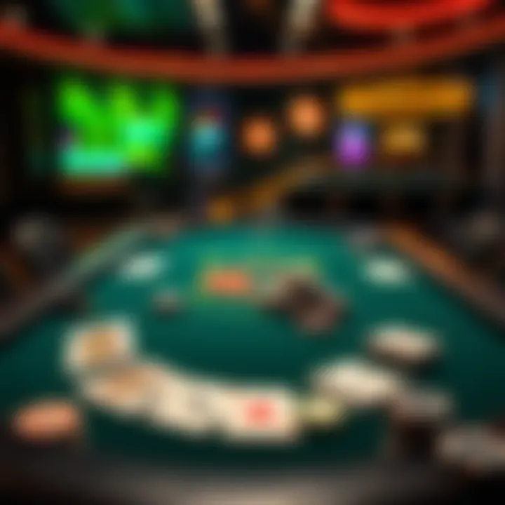 A modern poker table with a diverse range of poker variants displayed.