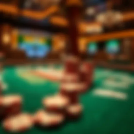 Texas poker table setup with chips and cards