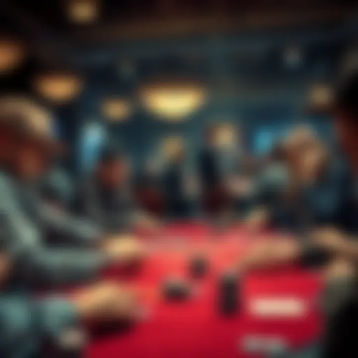 Players Engaged in Texas Poker Players engaged in a Texas poker game