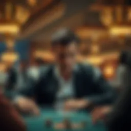 A professional blackjack player focused at the table