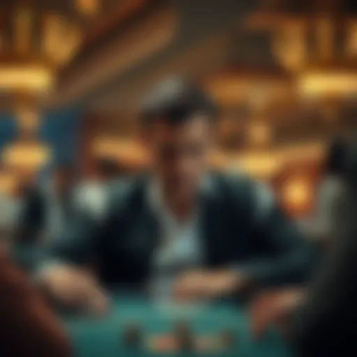 A professional blackjack player focused at the table
