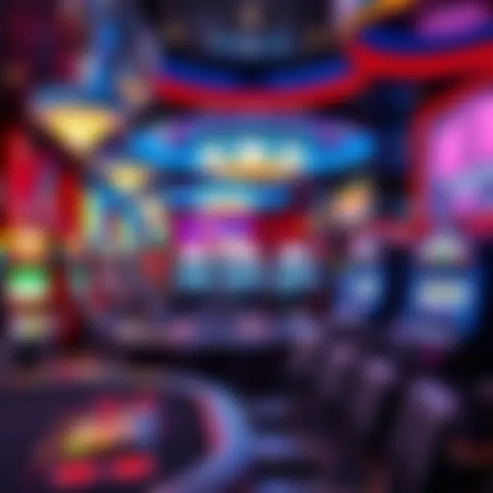 Inside view of the casino area showcasing gaming tables and slot machines