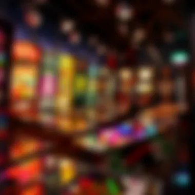 A historical timeline of pinball evolution displayed in a museum setting.