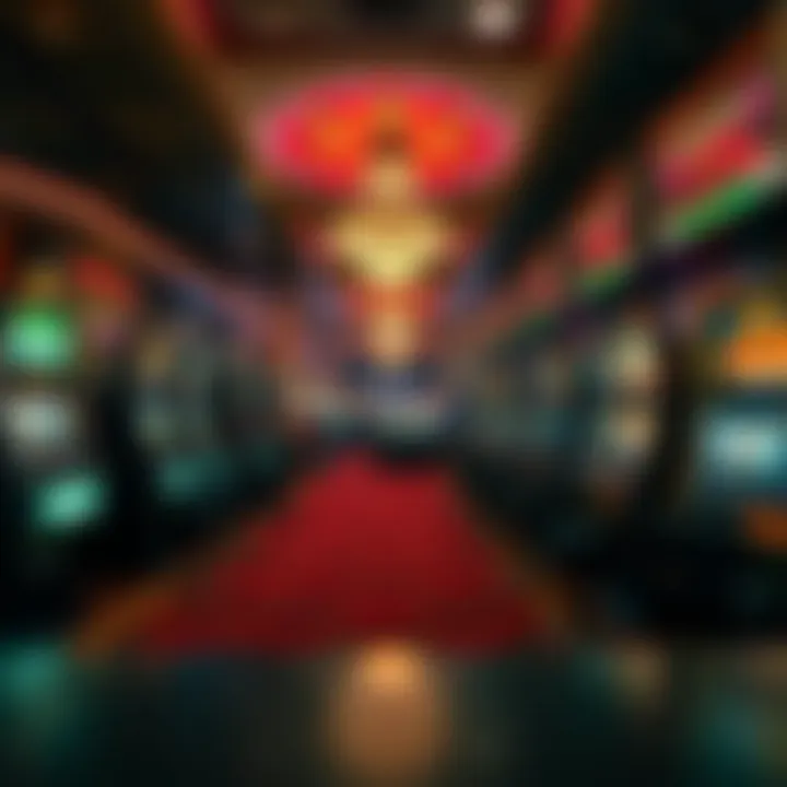 Historic casino floor of the Riviera filled with vintage slot machines