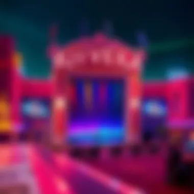 A vibrant performance stage at the Riviera featuring entertainment acts