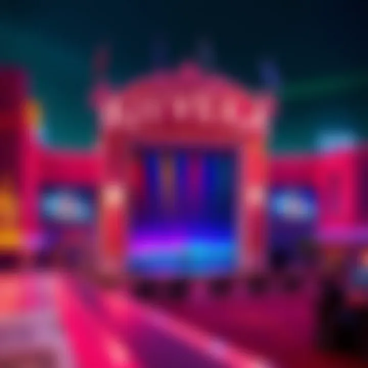 A vibrant performance stage at the Riviera featuring entertainment acts