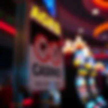 A close-up view of casino signage indicating age restrictions