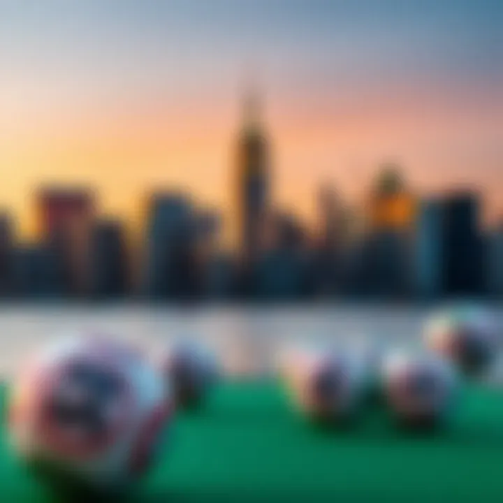 New York skyline with lottery elements