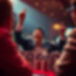 Celebratory moment of a jackpot win