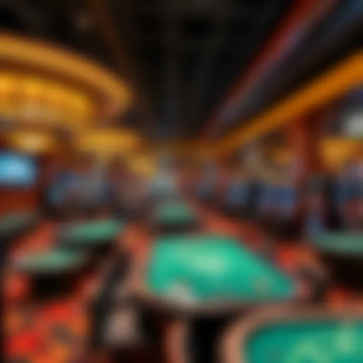 Luxurious gaming floor showcasing diverse tables and slot machines