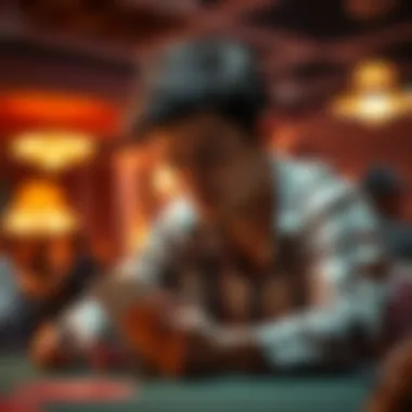 Player deep in thought analyzing their cards